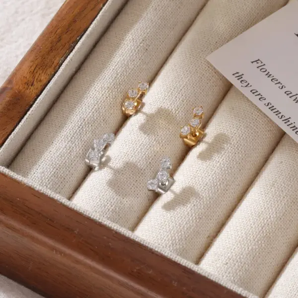 Wholesale Ion Plating (IP) 16K Gold Platinum Real Gold Plated Arc 304 Stainless Steel Chinoiserie Casual Cute Waterproof Non Tarnish Ear Studs