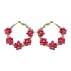 Wholesale 1 Pair Fashion Flower Plating 304 Stainless Steel Crystal Gold Plated Stainless Steel Earrings