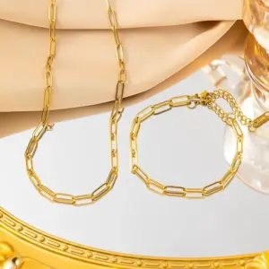 Wholesale Jewelry Basic Simple Style Geometric Titanium Steel Plating Necklace