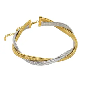 Ck778 Double Woven (Gold-Steel) Collar 8mm