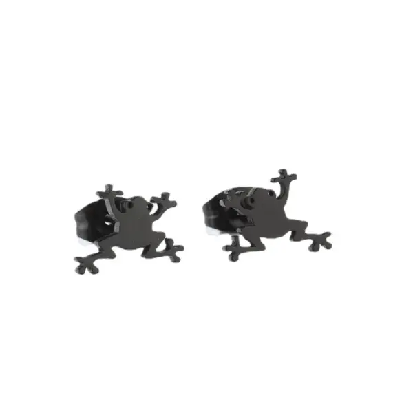 Wholesale PVD Coated 18K Gold Real Gold Plated Frog 304 Stainless Steel Fashion Waterproof Non Tarnish Ear Studs