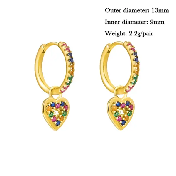 Wholesale 1 Pair Ig Style Streetwear Round Water Droplets Heart Shape Plating Inlay Copper Zircon White Gold Plated Gold Plated Drop Earrings