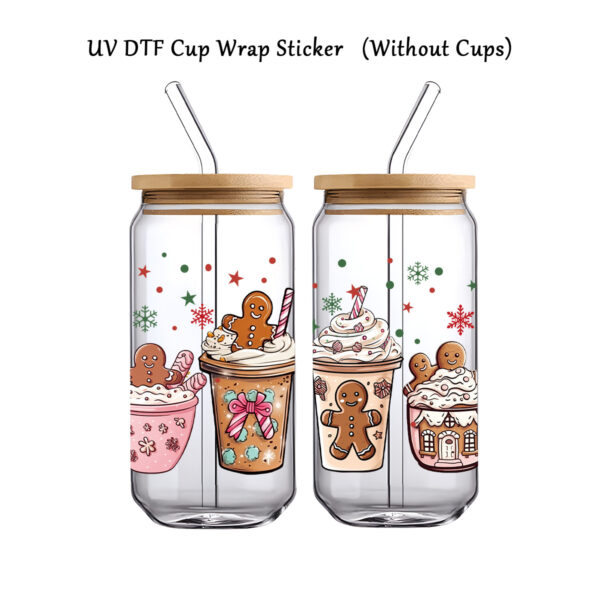 Wholesale Christmas 16oz cup sticker glass sticker crystal sticker