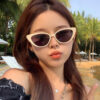 Wholesale Trendy Fashion Versatile Street Style Sunglasses for Women, Xiaohongshu Same Style Cat-Eye Sunglasses, Uv Protection Sunglasses