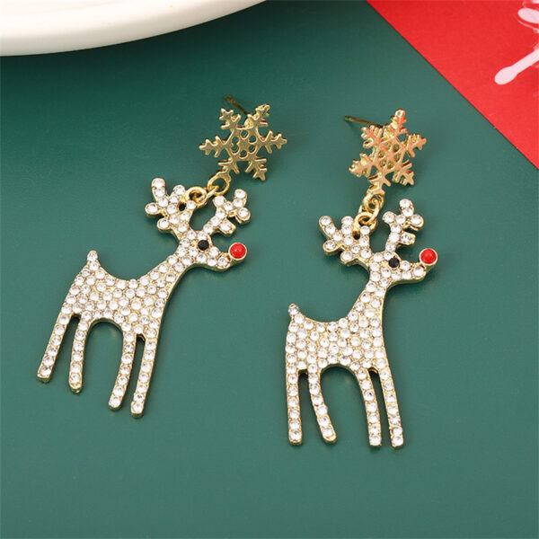 Wholesale Diamond Snowflake Luxury Deer Earrings