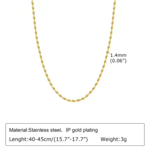 Gold / Necklace 1.4mm * 40 5cm