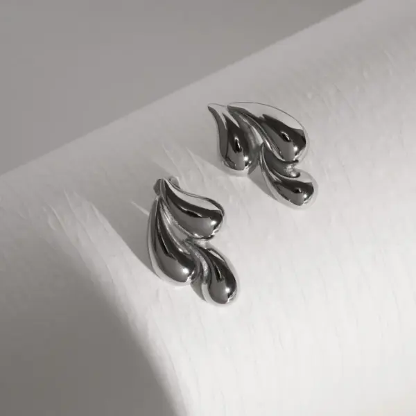 Wholesale 1 Pair Vintage Style Commute Water Droplets Plating 304 Stainless Steel 18K Gold Plated Ear Studs