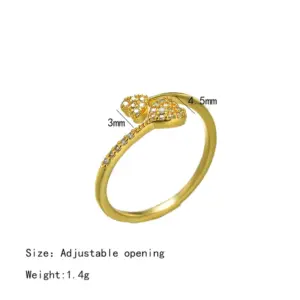 J105 Gold Full Diamond Double Love