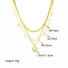 PVD Coated 18K Gold Plated Heart Shape 304 Stainless Steel Simple Style Waterproof Non Tarnish 304 Stainless Steel Layered Necklaces