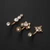 Wholesale Fashion Solid Color Stainless Steel Inlay Zircon Belly Ring 1 Piece