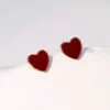 Wholesale 304 Stainless Steel Heart Shape PVD Coated 18K Real Gold Plated 18K Gold Sweet Simple Style Streetwear Waterproof Non Tarnish Plating Ear Studs