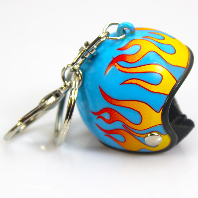 Wholesale Colorful Flame Series Student Lage Hanging Ornaments Motorcycle Safety Helmet Car Keychain Pendant Car Doll Aessories