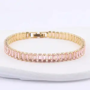 Square Buckle Bracelet Pink / 18K