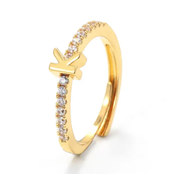 Wholesale Unisex Fashion Letter Copper Zircon Rings Plating Inlaid Zircon
