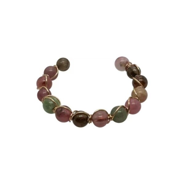 Wholesale Explosive opening ring women imitation tourmaline light luxury niche design food finger ring retro color crystal beads ring