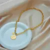 Wholesale PVD Coated 18K Gold Plated Portrait Stainless Steel Vintage Style Waterproof Non Tarnish 304 Stainless Steel Necklace