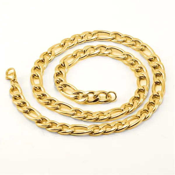 201 Stainless Steel Solid Color PVD Coated Golden Plated Hip-Hop Modern Style Classic Style Gold Sier Bracelets Necklace