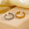 PVD Coated 18K Gold Plated Heart Shape 304 Stainless Steel Casual Classic Style Waterproof Non Tarnish Open Rings