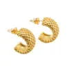 Wholesale 1 Pair Fashion C Shape Plating 304 Stainless Steel Titanium Steel 18K Gold Plated Ear Studs