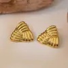 201 Stainless Steel 304 Stainless Steel Triangle Electroplating Stone-Free Imitation Gold Simple Style Plating Gold Ear Studs