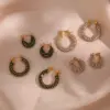 Wholesale PVD Coated Real Gold Plated 18K Gold Geometric 304 Stainless Steel Fashion Waterproof Non Tarnish Earrings