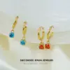 Wholesale 1 Pair Simple Style Geometric Inlay Titanium Steel Zircon Earrings