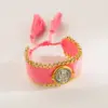 Wholesale Jewelry Ethnic Style Saint Benedict Color Block Copper Braid Wristband