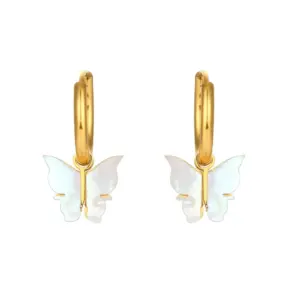 White Shell Small Butterfly Ear Ring