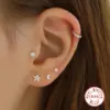 Wholesale 1 Piece 925 Sterling Silver Zircon Geometric Ear Studs
