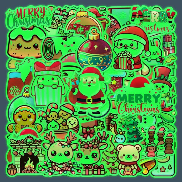 Wholesale 52 Christmas Glow-in-the-Dark Stickers