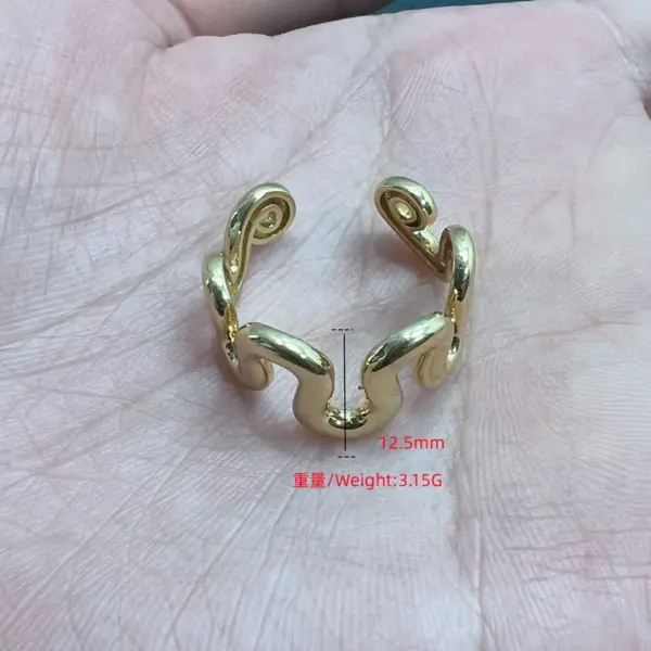 Casual Vintage Style Simple Style Geometric Copper Plating 18k Gold Plated Open Rings