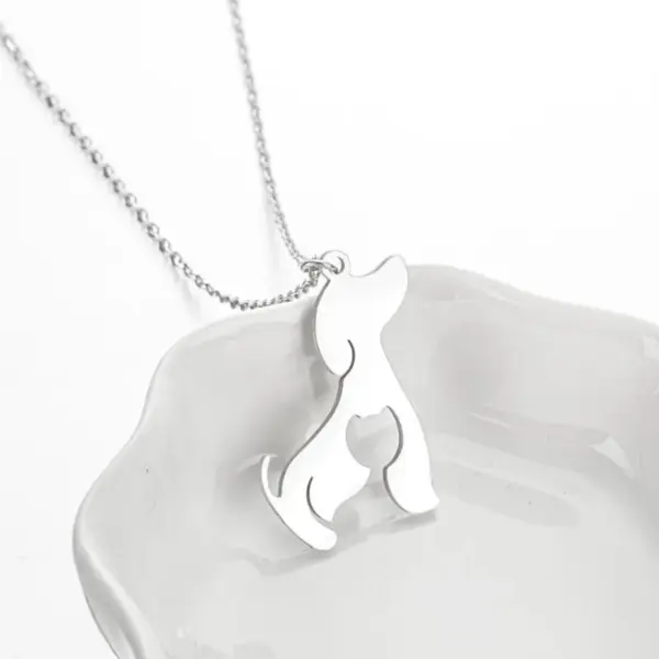 Wholesale Jewelry Fashion Dog 201 Stainless Steel 18K Gold Plated Plating Stainless Steel Necklaces