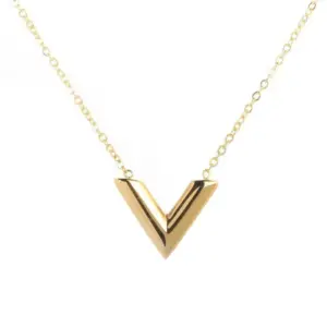 X032 Gold V-Shaped Necklace