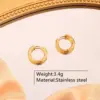 Wholesale 201 Stainless Steel 304 Stainless Steel Geometric Round Ion Plating (IP) Stone-Free 18K Gold Plated Classic Style Waterproof Non Tarnish Chain Twisted Rope Chain Multicolor-Golden Yellow Jewelry Set