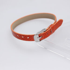 Square steel buckle 8mm snake pattern wristband orange