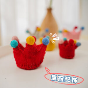 Wholesale Wool felt three-dimensional crown children's accessories cartoon felt stamp music DIY brooch semi-finished decoration