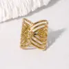 PVD Coated Real Gold Plated 18K Gold Geometric 304 Stainless Steel Retro Exaggerated Punk Waterproof Non Tarnish Open Rings