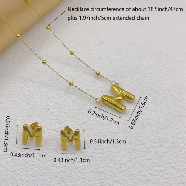 304 Stainless Steel Letter PVD Coated Golden Plated Elegant Hip-Hop Simple Style Gold Jewelry Set