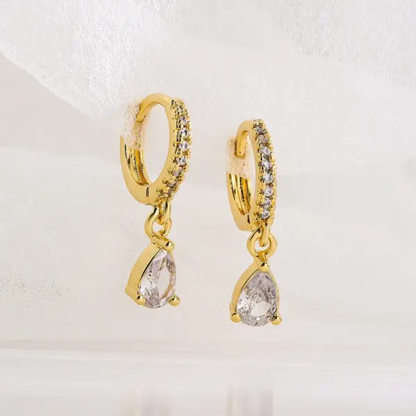 Elegant Water Droplets Copper Drop Earrings