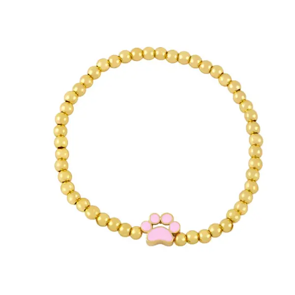 Wholesale European And American Fashion Cute Dog Paw Print Bracelet Simple Copper Bracelet