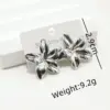 304 Stainless Steel Flower Ion Plating (IP) Golden Plated Elegant Retro Commute Waterproof Non Tarnish Gold Silver Ear Studs