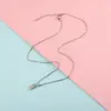 Wholesale 304 Stainless Steel Rectangle Ion Plating (IP) 18K Real Gold Plated Simple Style Waterproof Non Tarnish Box Chain Rose Gold Gold Silver Pendant Necklace