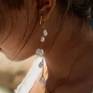 PVD Coated Real Gold Plated 18K Gold Geometric 304 Stainless Steel Acrylic Elegant French Style Waterproof Non Tarnish Drop Earrings