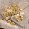 1 Pair IG Style Fairy Style Casual Geometric Square Star 304 Stainless Steel Imitation Gold Ear Studs