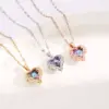 Wholesale Vintage Style Maple Leaf Heart Shape Butterfly Titanium Steel Plating Inlay Zircon Pendant Necklace