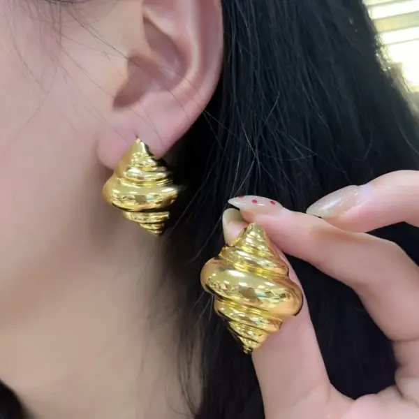 Wholesale 1 Pair Cute Novelty Streetwear Geometric Irregular 304 Stainless Steel Imitation Gold Electroplating Ear Studs