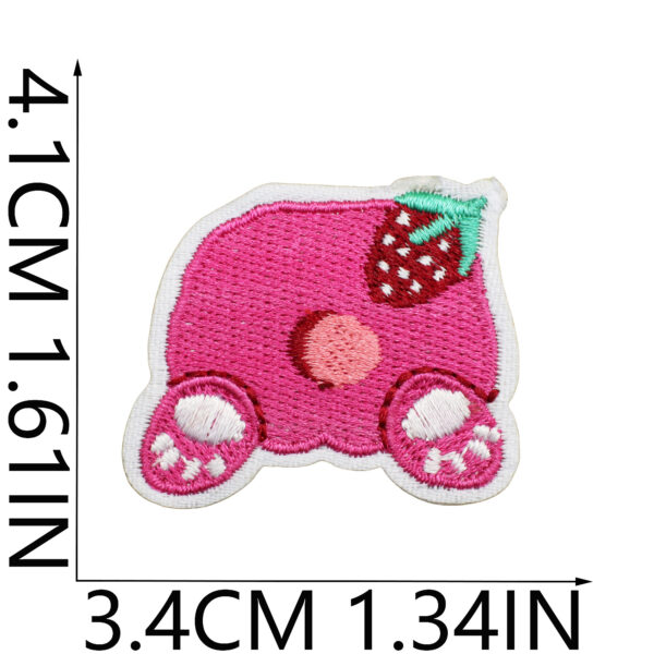 Wholesale Cartoon Character Embroider Cloth Stickers Cute Pink Bear Patch Stickers Clothes Bag Decoration Computer Embroidery Labels Ironing