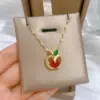 Wholesale Electroplating 18K Gold Golden Plated Apple Titanium Steel Copper Modern Style Classic Style Titanium Steel Pendant Necklace