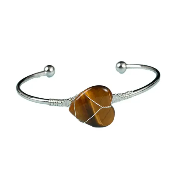 Wholesale Simple Style Heart Shape Crystal Bangle