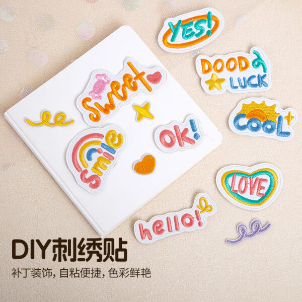 oly-aaa4e6a3a44064c115f5bf2cd3fbb566 Wholesale Patch Cloth Stickers for Mobile Phone Shell Decorative Stickers English Letters Embroidered Clothes Embroidery Stickers for Holes Repair Decorative Cloth Stickers for Sewing